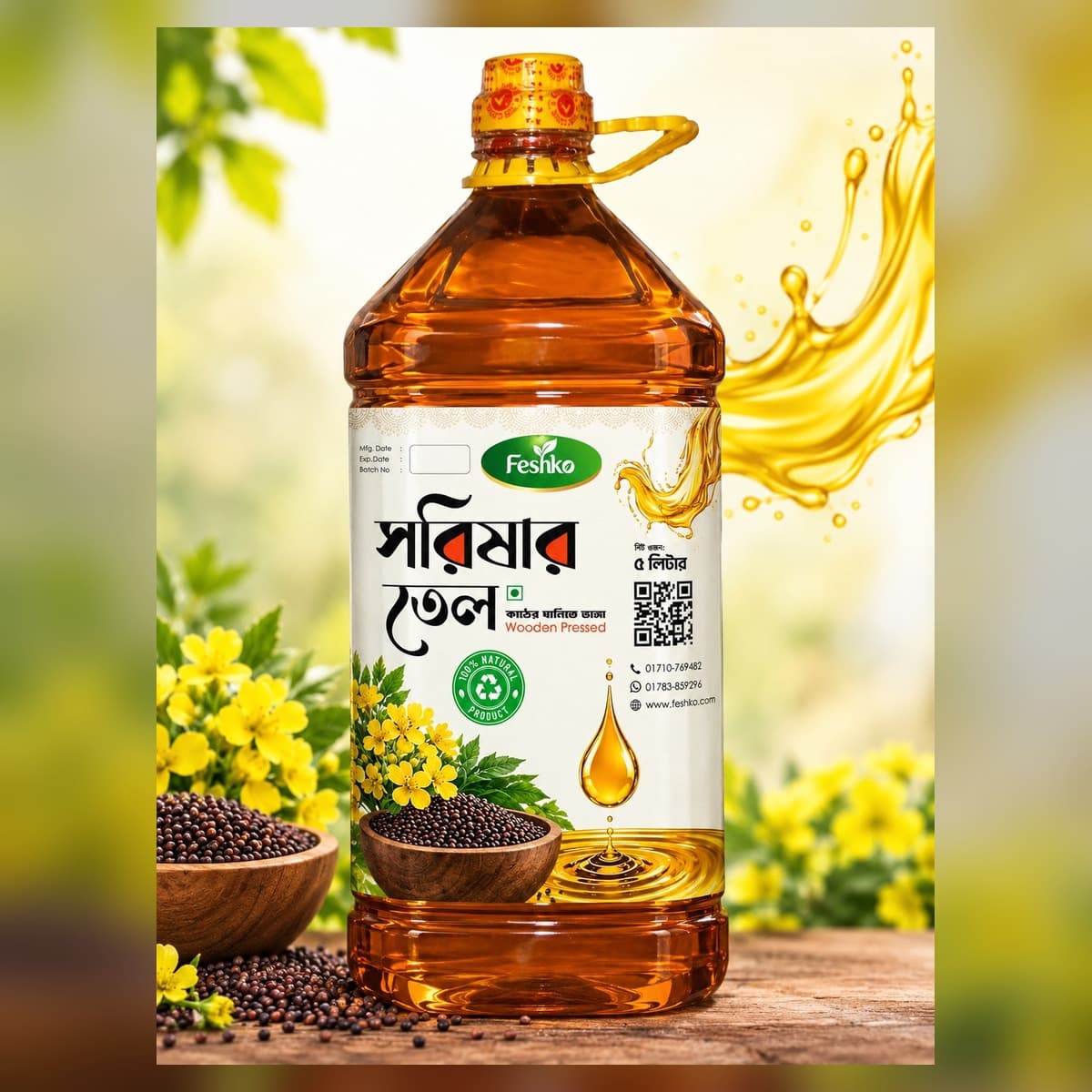Deshi Mustard Oil | Shorishar Tel | 5 Liter - Product Image 1
